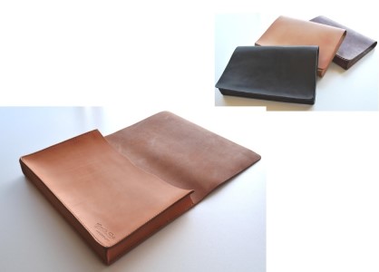 レザーＡ４収納クラッチ（黒・茶・ナチュラル）350×230×50mm 茶