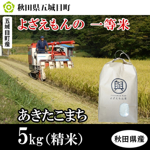 五城目町産 よざえもんの一等米・あきたこまち5kg（精米）【秋田県産】