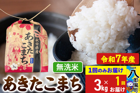 あきたこまち 3kg×1袋【無洗米】令和7年産 秋田県産 こまちライン