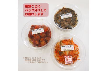 【先行受付2025年12月発送】親がだのキムチ　１００ｇ×３種類（白菜、梅、高菜）