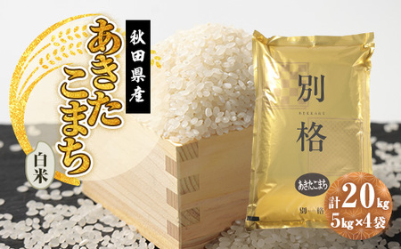 令和7年産 あきたこまち 白米 20kg(5kg×4袋)【配送不可地域：離島・沖縄県】【1666273】