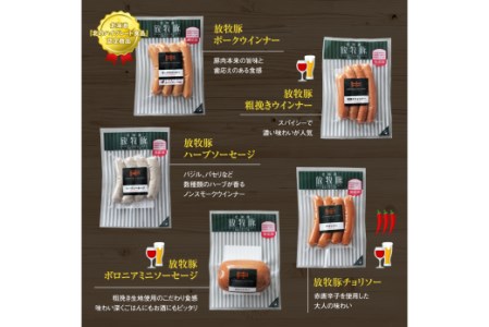 北海道産放牧豚 無添加ウインナーセットx2セット【12000301】