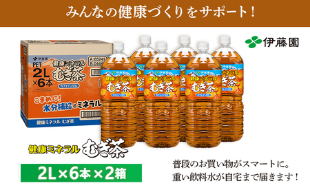 健康ミネラル麦茶2L×6本×2箱【500004】