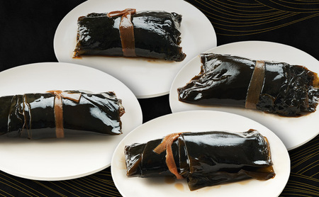 昆布巻 4本セット(4種各1本)[にしん・鮭・いわな・比内地鶏] (約230g/1本) 秋田・西馬音内 踊り巻 [佐忠商店]【 昆布 昆布巻き こんぶ 鰊 ニシン にしん 鮭 サケ さけ 岩魚 イワナ いわな 地鶏 比内地鶏 鶏肉 鳥 惣菜 手造り 伝統 秘伝のたれ 秋田 羽後 】