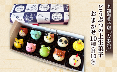 創業明治44年［菓子司 万寿堂］どうぶつの上生菓子 おまかせ10種（計10個） 秋田 羽後 西馬音内 【菓子 和菓子 生菓子 上生菓子 スイーツ かわいい 高級 老舗 お取り寄せ ギフト】