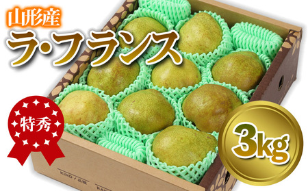 山形産 「ラ・フランス」 特秀品 3kg (8～13玉) FY24-086