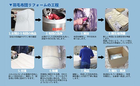 羽毛布団リフォーム ［シングル］4.グレー FY20-293