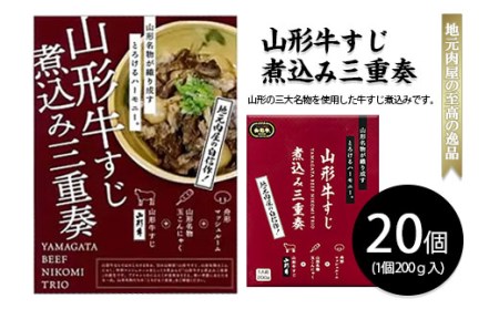 FY20-370 山形牛すじ煮込み三重奏 200g×20個
