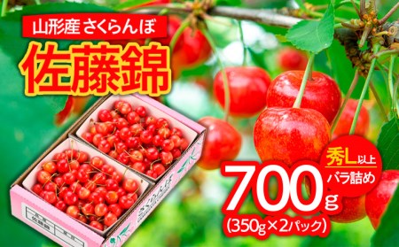 山形市産 さくらんぼ 佐藤錦 L以上 700g(350g×2パック)バラ詰め 【令和