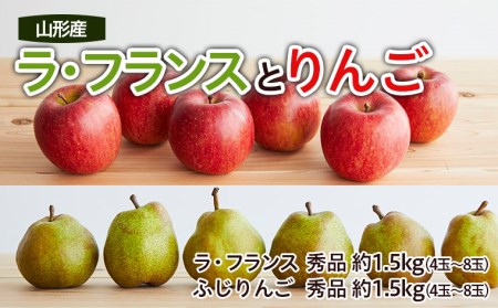 山形ラ・フランスとりんごのセット 秀品 約3kg【令和8年産先行予約】FS22-131