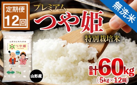 定期便12回】[令和5年産] [無洗米]プレミアムつや姫(特別栽培米) 5kg