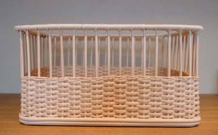 籘3段ランドリー バスケット付き FZ25-972