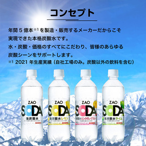 ZAO SODA 強炭酸水(レモン) 500ml×48本 FZ23-527