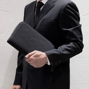 米沢織 メンズ クラッチバッグ L サイズ フォーマルバッグ ブラック 黒 バック メンズ用 日本製 冠婚葬祭 式典 入学式 卒業式 入園式 卒園式 ハンドバッグ 弔事 ブラックフォーマル 山形県 米沢市