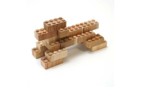 【数量限定】木製ブロック もくロック 「ビッグブロック かどまる (杉) 」1セット [014-011]