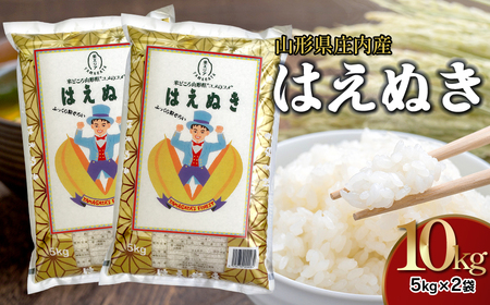 【令和6年産】はえぬき 精米 5kg×2袋 計10kg 山形県 庄内産　米食味鑑定士お薦め 