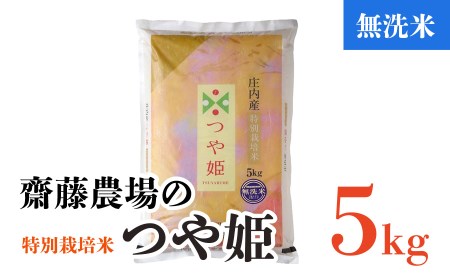 Z04-009 【令和4年産】斎藤農場の特別栽培米つや姫無洗米5kg