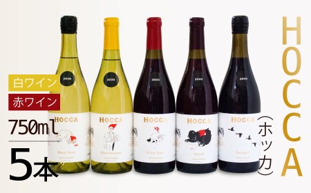 G04-201 HOCCA(ホッカ)白ワイン2本&赤ワイン3本(計5本)セット