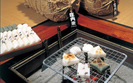 荘内おばこ餅 詰合せ (丸もち・切もち・豆もち・草もち) 各400g　山形県鶴岡産(ヒメノモチ100%使用) K-718　鶴岡市農業協同組合