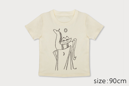 Spiber × 荒井良二　キッズTシャツ　"たびのうま"（みるく) 90cm