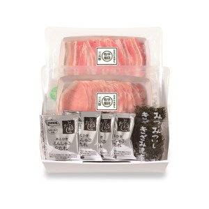 日本の米育ち三元豚　ロース・バラしゃぶしゃぶギフト（550ｇ） とびうおのだし＆刻み昆布付き JHS-15