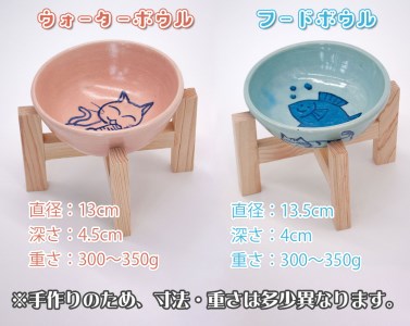 ペットフードボウルと水入れセット　猫用