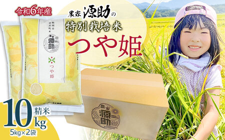 令和6年産　農家源助の特別栽培米 【つや姫】 精米 10kg（5kg×2袋） 