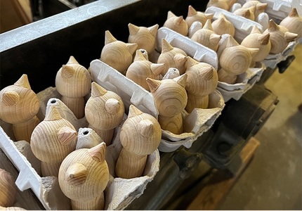 SA1981　ねこけし（木地）2個セット