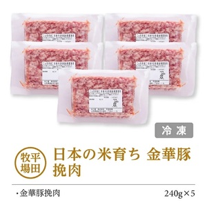 SA2002　【平田牧場】日本の米育ち 金華豚 挽肉　計1.2kg(240g×5パック)