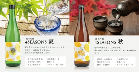 SE0320　【4回定期便】上喜元 純米吟醸 4SEASONS 限定品頒布会　720ml×1本(全4回)