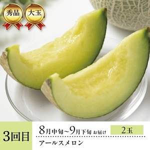 SE0492　【3回定期便】酒田のメロン三昧お楽しみセット2026 (アンデスメロン、赤肉メロン、アールスメロン)
