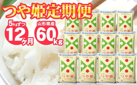 SJ0004 【12回定期便】特別栽培米つや姫 5kg×12回(計60kg) JS