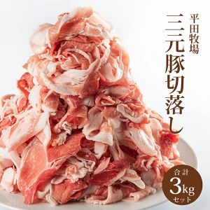SC0220　平田牧場　三元豚切落し 3kg(600g×5パック)