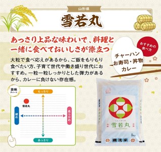 SE0323　令和6年産【無洗米】味比べセット　つや姫、雪若丸、はえぬき　計15kg(5kg×3袋) TO