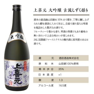 SB0296　上喜元 大吟醸 「古流しずく採り」限定品　720ml×1本