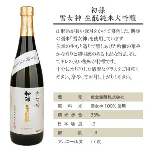 SB0679　初孫 生酛純米大吟醸 雪女神　720ml×1本