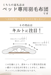 SY0018　【ベッド専用】ベッドをご使用の方に最適な羽毛布団（シングル）