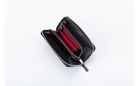 LUEGO 山形牛革 ラウンド長財布 ブラック×レッド 入学祝い 卒業祝い 就職祝い 退職祝い 贈り物 贈答 ギフト 人気 誕生日 プレゼント 母の日 父の日 山形県 新庄市 F3S-1765