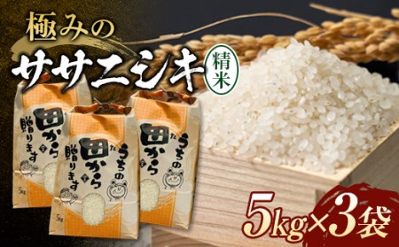 新米令和4年 極みのササニシキ(精米)15kg(5kg×3袋) 米 お米 おこめ ふるさと納税 山形県 新庄市 F3S-1329