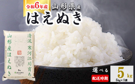 ＜ 2025年5月下旬＞ 令和6年産 はえぬき 5kg (5kg×1袋)  山形県産 010-C-JA007-2025-05G