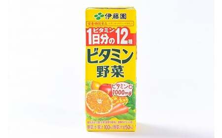 伊藤園 ビタミン野菜 200ml×48本（24本×2ケースセット） 栄養機能食品 ／ 野菜ジュース 野菜 ジュース ミックスジュース 果物 栄養 健康 ソフトドリンク 紙パック 国内製造　022-G-IT008