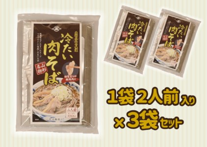 山形名物 「冷たい肉そば（スープ・鶏肉付）」 計6人前セット（2人前×3袋） 大沼製麺所　014-F-ON004