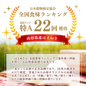<2026年12月下旬開始>【令和8年産 3回定期便】 はえぬき計15kg!お米 定期便(5kg×3回)!清流寒河江川育ち 山形産はえぬき 2026年産 044-C-JA021-202612下