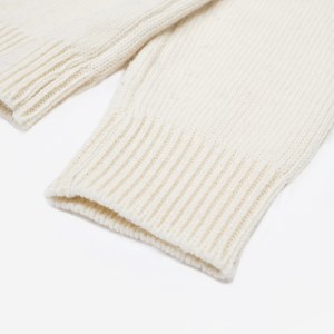 【ホワイト/M】ミドルゲージ　プレーン　セーター（ユニセックス・男女兼用）　046-H-SS021-ホワイトM