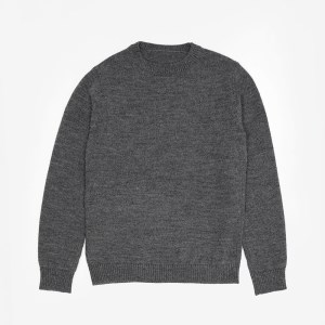 【ユニセックス】 ミドルゲージ　プレーン　セーター （グレー・XL）　046-H-SS021-GRXL