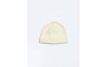 【ホワイト】《ウール100％》ニットキャップ （ユニセックス・男女兼用）　020-H-SS013-WH