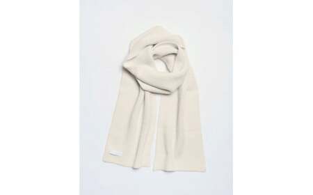 【ホワイト】《ウール100％》マフラー （ユニセックス・男女兼用）　032-H-SS015-white