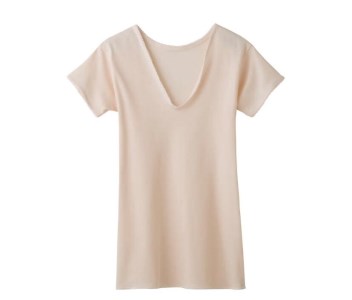 【グンゼ 快適工房】三分袖肌着 女性用 V首 カームベージュ Mサイズ（3枚セット）　012-H-GZ002V-BM