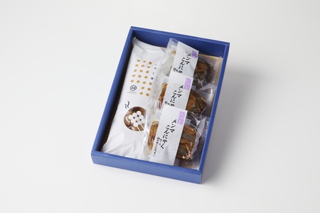 【玉こんにゃく煮】1袋と【メンマこんにゃく煮】3袋　詰合せ　0004-2401