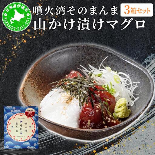 噴火湾そのまんま 山かけ漬けマグロ(わさび・醤油・海苔付き)3箱 旬菜一鮮 だて大和屋 厳選 魚介 海鮮 刺身 刺し身 小分け 新鮮 魚介類 魚貝類 加工食品 贈答 ギフト 贈り物 ご褒美